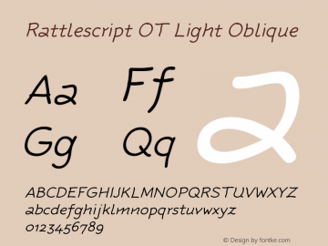 RattlescriptOT-LightOblique Version 7.504; 2010; Build 1001图片样张
