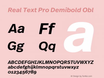 Real Text Pro Demibold Obl Version 7.70图片样张