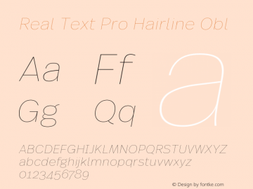 Real Text Pro Hairline Obl Version 7.70图片样张