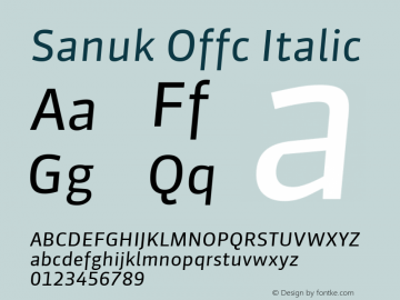 Sanuk Offc Italic Version 7.504; 2010; Build 1021图片样张