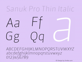 Sanuk Pro Thin Italic Version 7.504; 2016; Build 1022图片样张