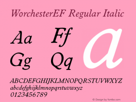 WorchesterEF Regular Italic 001.000 Font Sample