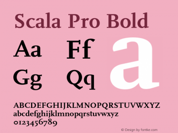 Scala Pro Bold Version 7.600, build 1027, FoPs, FL 5.04图片样张