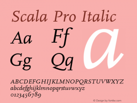 Scala Pro Italic Version 7.600, build 1027, FoPs, FL 5.04图片样张