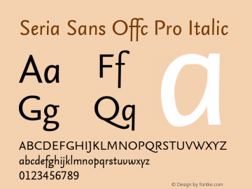 Seria Sans Offc Pro Italic Version 7.504; 2010; Build 1020图片样张