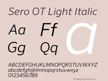 Sero OT Light Italic Version 7.70图片样张