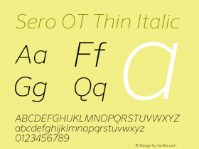 Sero OT Thin Italic Version 7.70图片样张