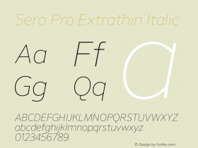 Sero Pro Extrathin Italic Version 7.70图片样张