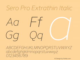 Sero Pro Extrathin Italic Version 7.70图片样张