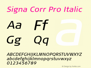 SignaCorrPro-Italic Version 7.504; 2006; Build 1022图片样张