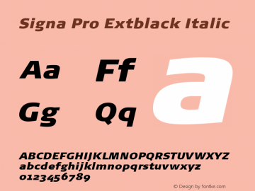 SignaPro-ExtblackItalic Version 7.504; 2011; Build 1023图片样张