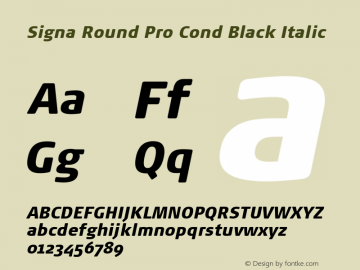 Signa Round Pro Cond Black Italic Version 7.504; 2017; Build 1023图片样张