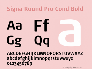 Signa Round Pro Cond Bold Version 7.504; 2017; Build 1029图片样张