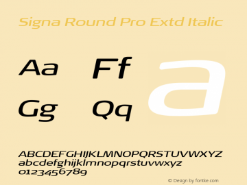 Signa Round Pro Extd Italic Version 7.504; 2017; Build 1023图片样张
