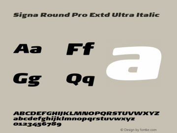 Signa Round Pro Extd Ultra Italic Version 7.504; 2017; Build 1028图片样张