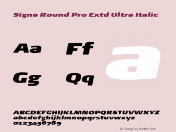 Signa Round Pro Extd Ultra Italic Version 7.504; 2017; Build 1023图片样张