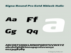 Signa Round Pro Extd Xblack Italic Version 7.504; 2017; Build 1028图片样张