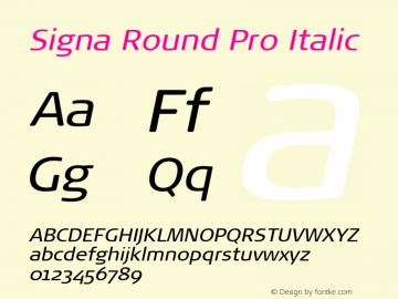 Signa Round Pro Italic Version 7.504; 2017; Build 1023图片样张