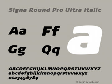 Signa Round Pro Ultra Italic Version 7.504; 2017; Build 1023图片样张