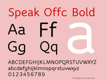 Speak Offc Bold Version 7.504; 2009; Build 1020图片样张