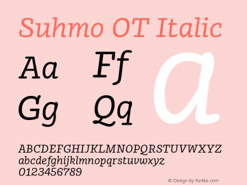 Suhmo OT Italic Version 7.60图片样张