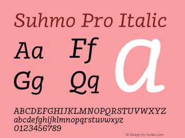 Suhmo Pro Italic Version 7.60图片样张