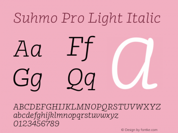 Suhmo Pro Light Italic Version 7.60图片样张