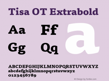 Tisa OT Extrabold Version 7.600, build 1027, FoPs, FL 5.04图片样张