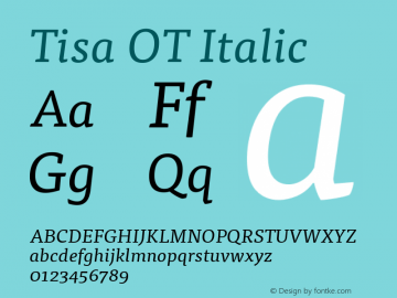 Tisa OT Italic Version 7.600, build 1027, FoPs, FL 5.04图片样张