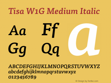 Tisa W1G Medium Italic Version 1.00图片样张
