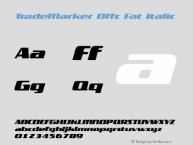 TradeMarker Offc Fat Italic Version 7.504; 2010; Build 1020图片样张