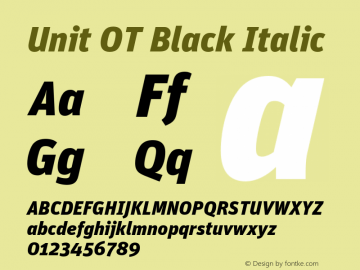 Unit OT Black Italic Version 7.600, build 1027, FoPs, FL 5.04图片样张