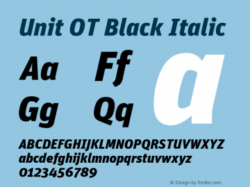 Unit OT Black Italic Version 7.600, build 1027, FoPs, FL 5.04图片样张