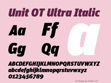 Unit OT Ultra Italic Version 7.600, build 1027, FoPs, FL 5.04图片样张