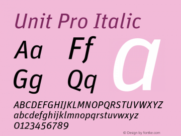 Unit Pro Italic Version 7.600, build 1027, FoPs, FL 5.04图片样张