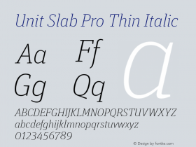 Unit Slab Pro Thin Italic Version 7.600, build 1027, FoPs, FL 5.04图片样张