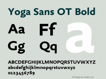 Yoga Sans OT Bold Version 7.600, build 1028, FoPs, FL 5.04图片样张