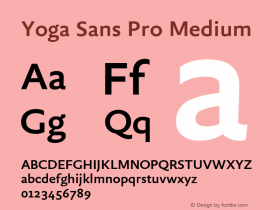 Yoga Sans Pro Medium Version 7.600, build 1028, FoPs, FL 5.04图片样张
