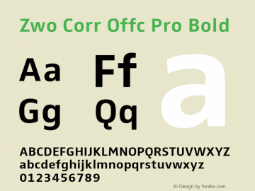 Zwo Corr Offc Pro Bold Version 7.504; 2010; Build 1023图片样张