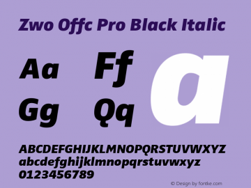 Zwo Offc Pro Black Italic Version 7.504; 2010; Build 1023图片样张