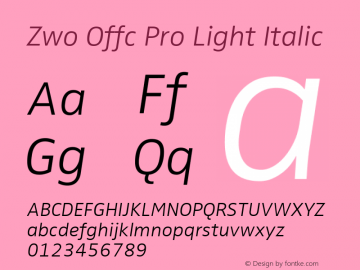 Zwo Offc Pro Light Italic Version 7.504; 2010; Build 1023图片样张