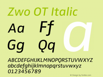 ZwoOT-Italic Version 7.504; 2007; Build 1023图片样张