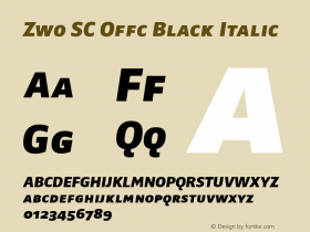 Zwo SC Offc Black Italic Version 7.504; 2010; Build 1023图片样张