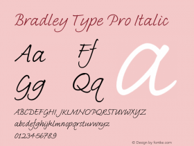 BradleyTypePro-Italic Version 1.00图片样张