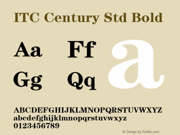 ITC Century Std Book Bold Version 1.000 Build 1000图片样张