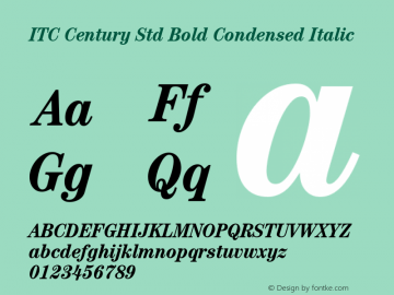 ITC Century Std Book Cond Bold Italic Version 1.000 Build 1000图片样张