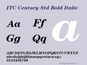 ITC Century Std Book Bold Italic Version 1.000 Build 1000图片样张