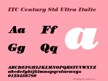 ITC Century Std Ultra Italic Version 1.000 Build 1000图片样张
