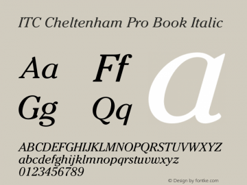CheltenhamPro-BookItalic Version 1.000 Build 1000图片样张