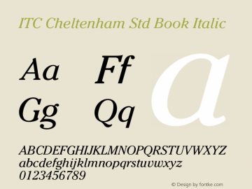 CheltenhamStd-BookItalic Version 1.000 Build 1000图片样张